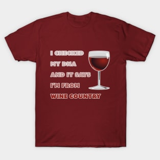 Funny Wine Country Vino Lover DNA Genetics T-Shirt